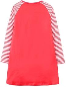img 3 attached to Youlebao Cartoon Appliques Striped Dresses Girls' Clothing