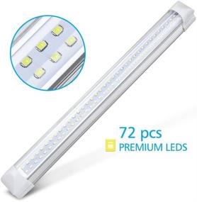 img 2 attached to 🚐 MICTUNING 13.5 Inch Car Interior LED Light Bar: Powerful 72-LED Lamp for Van, Lorry, Truck, Camper, Boat - 2 Pcs