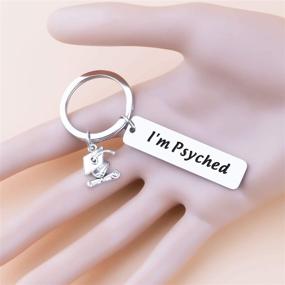 img 1 attached to 🎓 BEKECH I'm Psyched Grad Cap Charm Keychain: Perfect Psychology Major Graduation Gift for PHD Graduates