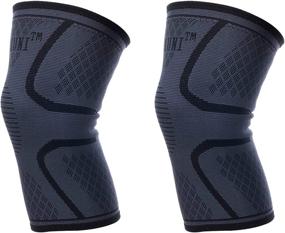 img 4 attached to 👣 ETUKUNI 2 Pack Knee Compression Sleeve: Pain Relief & Support for Arthritis, ACL, Meniscus Tear