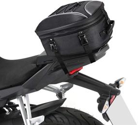 img 4 attached to 🏍️ kemimoto Motorcycle Tail Bag: Waterproof 30L Seat Bag with Rain Cover & 6 Straps