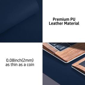 img 3 attached to 🖥️ Dark Blue PU Leather Desk Pad Protector – Non-Slip Waterproof Desk Blotter, Mouse Pad, Laptop Desk Pad – Office and Home Desk Mat (23.6" x 13.7")