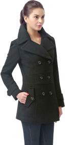 img 2 attached to Stylish BGSD Women Joann Wool Blend Pea Coat: Regular, Plus Size, and Petite Options