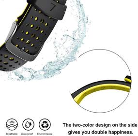 img 1 attached to 🌈 Abanen for Fenix 5/Fenix 6 Quick Release Fit Watch Bands, 22mm Soft Sport Waterproof Strap - Compatible with Garmin Fenix 5/5 Plus,Fenix 6 Pro/Sapphire,Instinct,Approach S62 (Black-Yellow)