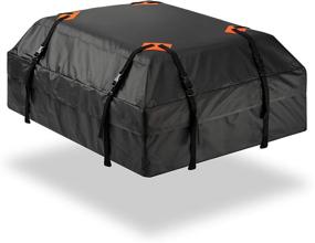 img 4 attached to Zone Tech Classic Black Durable Roof Top Waterproof Cargo Bag - Premium Quality Universal 15 Cubic Feet Fold-able Leak Proof Traveling Roof Top Car Bag