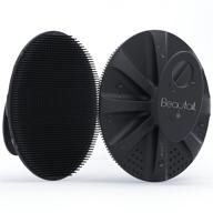 🧼 beautail silicone body scrubber: gentle exfoliating bath brush for women men baby sensitive skin - easy to clean, hygienic, and lathers nicely! logo