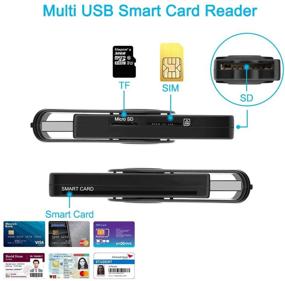 img 3 attached to 🔧 Versatile USB Smart Card Reader: CAC/DOD Military USB, SDHC/SDXC/SD & Micro SD Memory Card Reader for SIM and MMC RS & 4.0, Windows/Linux/MacOS X Compatible