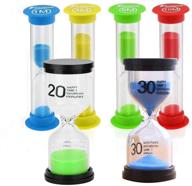 ⌛ stoncel hourglass sand timer set - 6pcs | 1min, 3mins, 5mins, 10mins, 20mins, 30mins | kids toothbrush timer for games, classroom, kitchen, office | decorative sand clocks logo