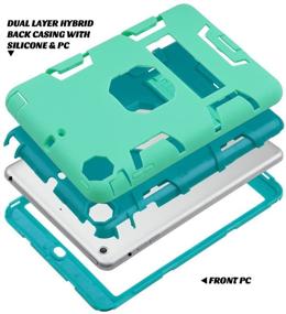 img 1 attached to BENTOBEN iPad Mini Case: Shock-Absorbing Mint Green 📱 & Blue Protective Cover (Includes Kickstand) for iPad Mini 2/3/Retina