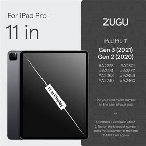 img 1 attached to 📱 ZUGU Case for iPad Pro 11 inch Gen 2/3 (2021/2020) - Slim Protective Case - Wireless Apple Pencil Charging - Magnetic Stand, Sleep/Wake Cover - Stealth Black