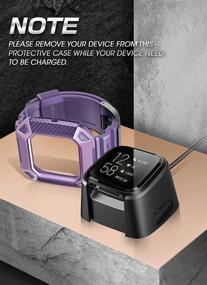 img 1 attached to 🔒 Защитные фиолетовые ремешки SUPCASE Unicorn Beetle Pro для часов Fitbit Versa 2: премиум замена браслета-чехла.