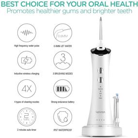 img 3 attached to 🚿 VOYOR Cordless Water Flosser for Teeth Cleaning - Rechargeable Electric Oral Irrigator - IPX7 Waterproof Plaque Remover - Ideal for Braces & Bridges Care - WF300