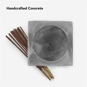 img 1 attached to 🕯️ Modern Minimalist Gray Cement Square Incense Holder - Upright Standard Size Incense Burner