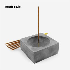 img 3 attached to 🕯️ Modern Minimalist Gray Cement Square Incense Holder - Upright Standard Size Incense Burner