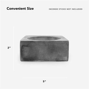 img 2 attached to 🕯️ Modern Minimalist Gray Cement Square Incense Holder - Upright Standard Size Incense Burner