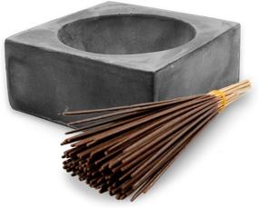 img 4 attached to 🕯️ Modern Minimalist Gray Cement Square Incense Holder - Upright Standard Size Incense Burner