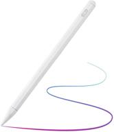 premium white stylus pen for ipad - enhanced palm rejection, magnetic design - compatible with apple ipad (2018-2020), ipad pro, ipad mini, ipad air logo