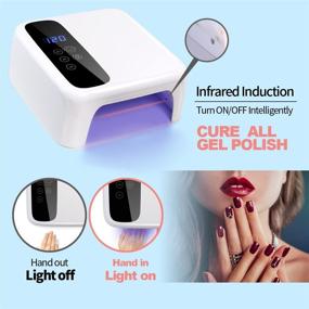 img 1 attached to 💅 BETE Cordless LED Nail Lamp: Rechargeable 72W Wireless Nail Dryer with LCD Display, 4 Timer Settings, Portable Gel UV LED Nail Light - Professional Lamp for Gel Polish