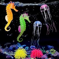 🐠 glowing silicone aquarium ornaments: decorate your fish tank with artificial sea anemones, coral jellyfish, sea horse, and christmas tree sillicon decorations логотип