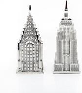 🏙️ empire state and chrysler building salt and pepper shakers by godinger logo