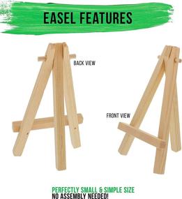 img 2 attached to 🖼️ Pack of 12 Mini Natural Wood Display Easels by U.S. Art Supply - A-Frame Tripod Easels for Artist Painting Parties, Small Canvases, Crafts, Business Cards, Signs, Photos, and Gifts