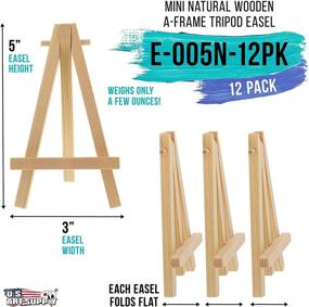 img 3 attached to 🖼️ Pack of 12 Mini Natural Wood Display Easels by U.S. Art Supply - A-Frame Tripod Easels for Artist Painting Parties, Small Canvases, Crafts, Business Cards, Signs, Photos, and Gifts