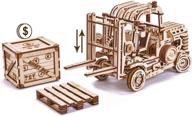 wood trick diy mechanical forklift building set логотип