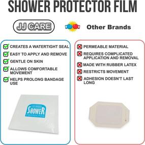 img 3 attached to 🚿 JJ CARE [Upgraded] Shower Protector Film 7”x7” x7-Pack: Waterproof Wound Cover and PICC Line Shield for Shower - Transparent Disposable Bandage and Dressing Cover