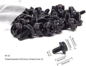 img 3 attached to 🔩 Honbay 100PCS 6#-32x6 Black Zinc Hex Phillips Head PC Computer Case Mounting Screws Fastener for Building, Repairing, and Maintaining Computer Systems