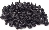 🔩 honbay 100pcs 6#-32x6 black zinc hex phillips head pc computer case mounting screws fastener for building, repairing, and maintaining computer systems logo
