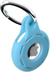 img 4 attached to Case For AirTags Ultra Light Silicone Sleeve For AirTags Durable Anti-Scratch Protective Skin Cover With Anti-Losing Keychain Ring Accessory Compatible With AirTags 2021 (Lightblue)