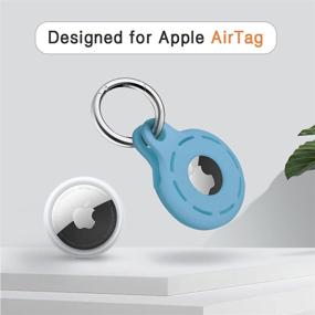 img 3 attached to Case For AirTags Ultra Light Silicone Sleeve For AirTags Durable Anti-Scratch Protective Skin Cover With Anti-Losing Keychain Ring Accessory Compatible With AirTags 2021 (Lightblue)