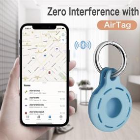 img 2 attached to Case For AirTags Ultra Light Silicone Sleeve For AirTags Durable Anti-Scratch Protective Skin Cover With Anti-Losing Keychain Ring Accessory Compatible With AirTags 2021 (Lightblue)