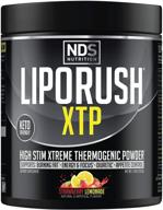 🔥 liporush xtp thermogenic fat burner by nds nutrition - boost energy, enhance focus, and suppress appetite - extreme powder for weight loss with l-carnitine - strawberry lemonade flavor (45 servings) logo