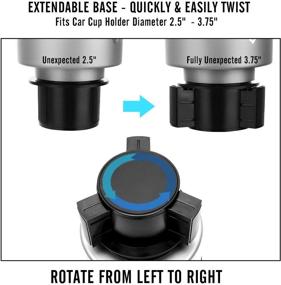 img 3 attached to 🚗 Семь Спарта 2 Pack Расширитель Органайзер для автомобильного держателя для чашек: Держите ваши напитки надежно на месте, совместим с популярными брендами Yeti, Hydro Flasks, Nalgenes и многими другими - серебристый