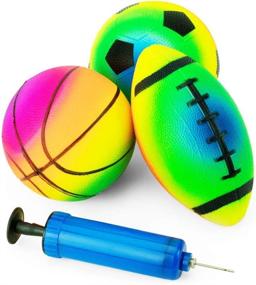 img 4 attached to 🏀 Boost Your Game with Boley Rainbow Sports Balls Pump
