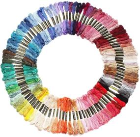 img 4 attached to 🌈 Laojbaba Rainbow Color Embroidery Floss - 100 Skeins, Cross Stitch Thread, Bracelets Floss, Crafts Floss, Stitch Threads