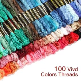 img 3 attached to 🌈 Laojbaba Rainbow Color Embroidery Floss - 100 Skeins, Cross Stitch Thread, Bracelets Floss, Crafts Floss, Stitch Threads