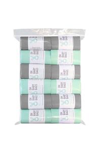 img 4 attached to Oh Baby Bags Scented Disposable Plastic Bags – 12 Rolls, 144 Bags Total: Seafoam and Gray - Ultimate Hygiene Solution for Parents