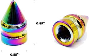 img 3 attached to 🚗 Enhance Your Vehicle's Style: Accretion Impale Spike Style Polished Aluminium Alloy Valve Stem Caps - Universal Fit for Cars, Trucks, Motorcycles, Bicycles - Colorful (4 Pack)