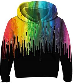 img 4 attached to 🎨 Graffiti Splatter Grandson Boys' Pullover Sweatshirts: Trendy Fashion Hoodies & Sweatshirts