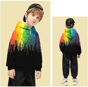 img 3 attached to 🎨 Graffiti Splatter Grandson Boys' Pullover Sweatshirts: Trendy Fashion Hoodies & Sweatshirts