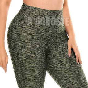 img 1 attached to 👖 AGROSTE Women's High Waist Yoga Pants: Tummy Control, Ruched Butt Lifting Leggings