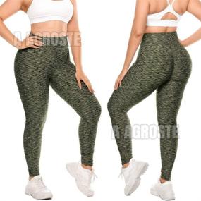 img 3 attached to 👖 AGROSTE Women's High Waist Yoga Pants: Tummy Control, Ruched Butt Lifting Leggings