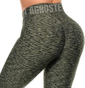 img 2 attached to 👖 AGROSTE Women's High Waist Yoga Pants: Tummy Control, Ruched Butt Lifting Leggings