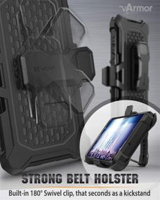 img 1 attached to 📱 vArmor Space Gray Rugged Case for Samsung Galaxy S10 Plus - Military Grade Drop Protection, Heavy Duty Holster Belt Clip Cover with Kickstand