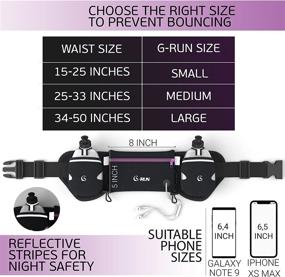 img 3 attached to 🏃 G-Run Hydration Running Belt with Bottles - Water Belts for Women and Men - iPhone Belt for Any Phone Size - Fuel Marathon Waist Pouch for Runners - Jogging Cycling Biking