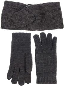 img 2 attached to Winter Toasty Fleece Gloves Headband Girls' Accessories for Cold Weather