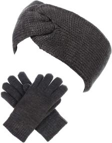 img 3 attached to Winter Toasty Fleece Gloves Headband Girls' Accessories for Cold Weather
