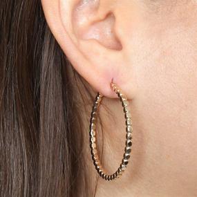 img 3 attached to Bold Statement Chunky Hoop Earrings - Lightweight Geometric Geometric Tube, Pipe Oval Hoops